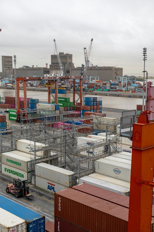 Container yard representing procurement, delivery and implementation support across multiple sectors